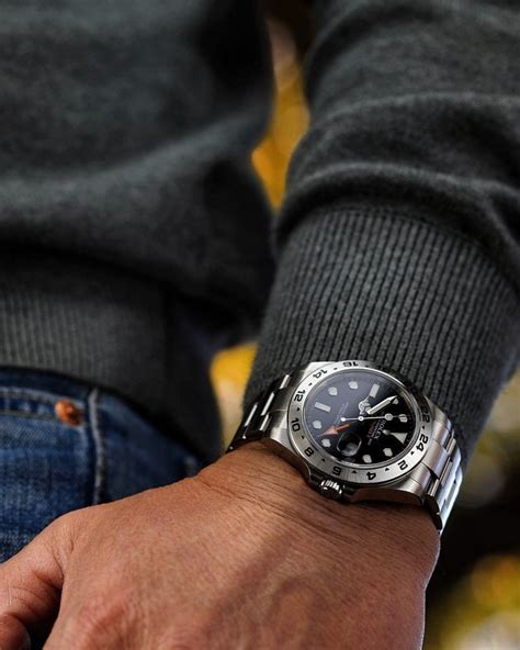 celebrity rolex explorer 2 on wrist